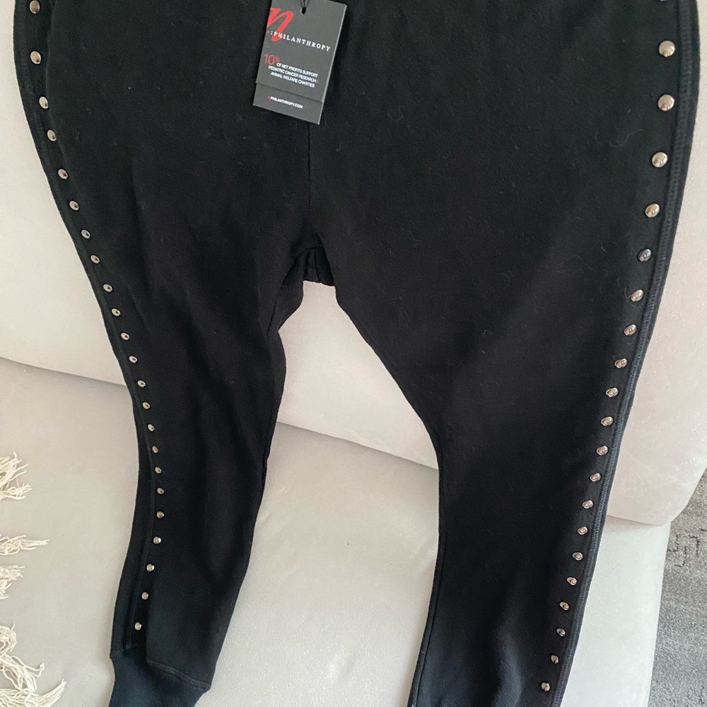Black Studded Track Pants